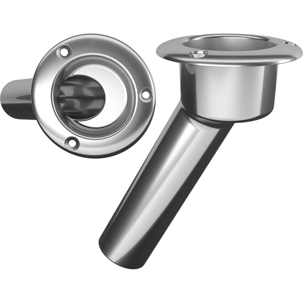 Mate Series Stainless Steel 30&deg; Rod &amp; Cup Holder - Open - Round Top