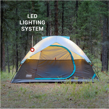 Coleman OneSource Rechargeable 4-Person Camping Dome Tent w/Airflow System  LED Lighting [2000035457]